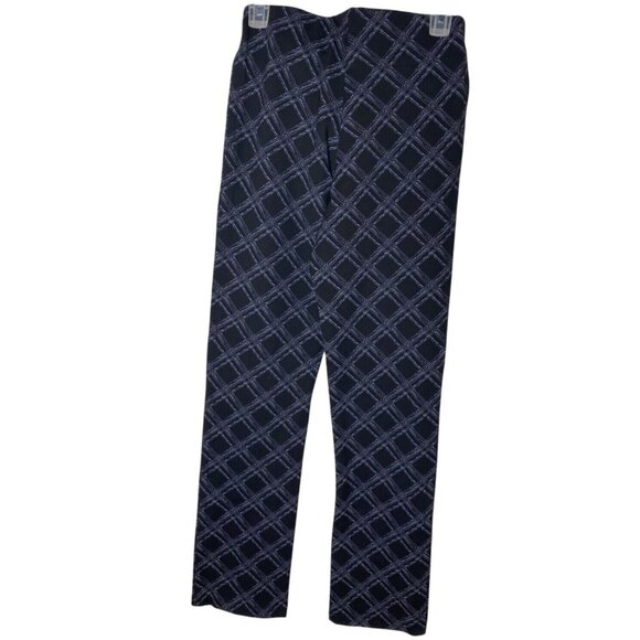 Foil 4 Grid-Print Stretch Trousers Black/Gray Slim Ankle Cigarette NWT - Picture 2 of 7